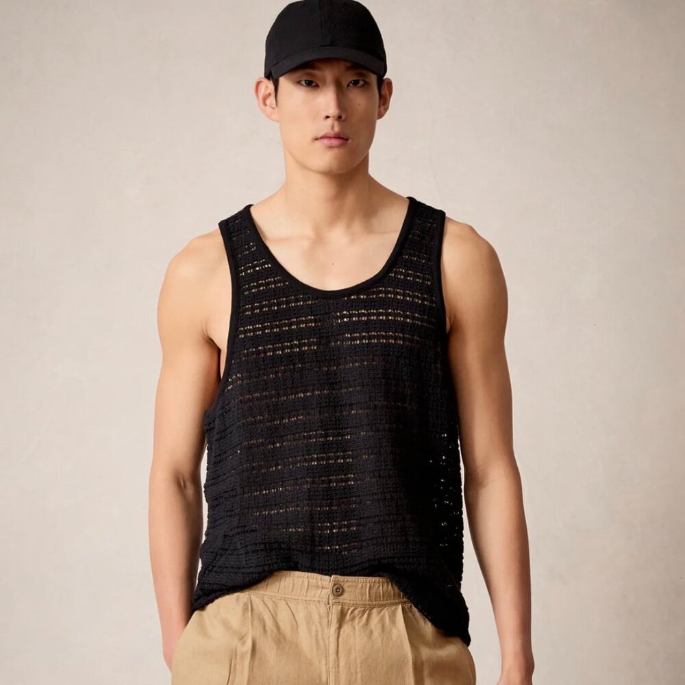 NWT Todd Snyder Open-Knit Tank Top in Black